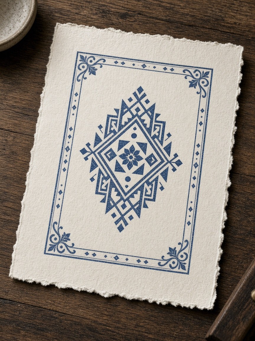 Printed sheets hanging on a drying rack